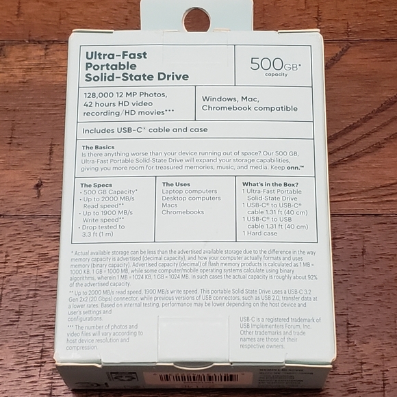 Keep Onn: Ultra-Fast Portable Solid State Drive - Picture 2 of 3